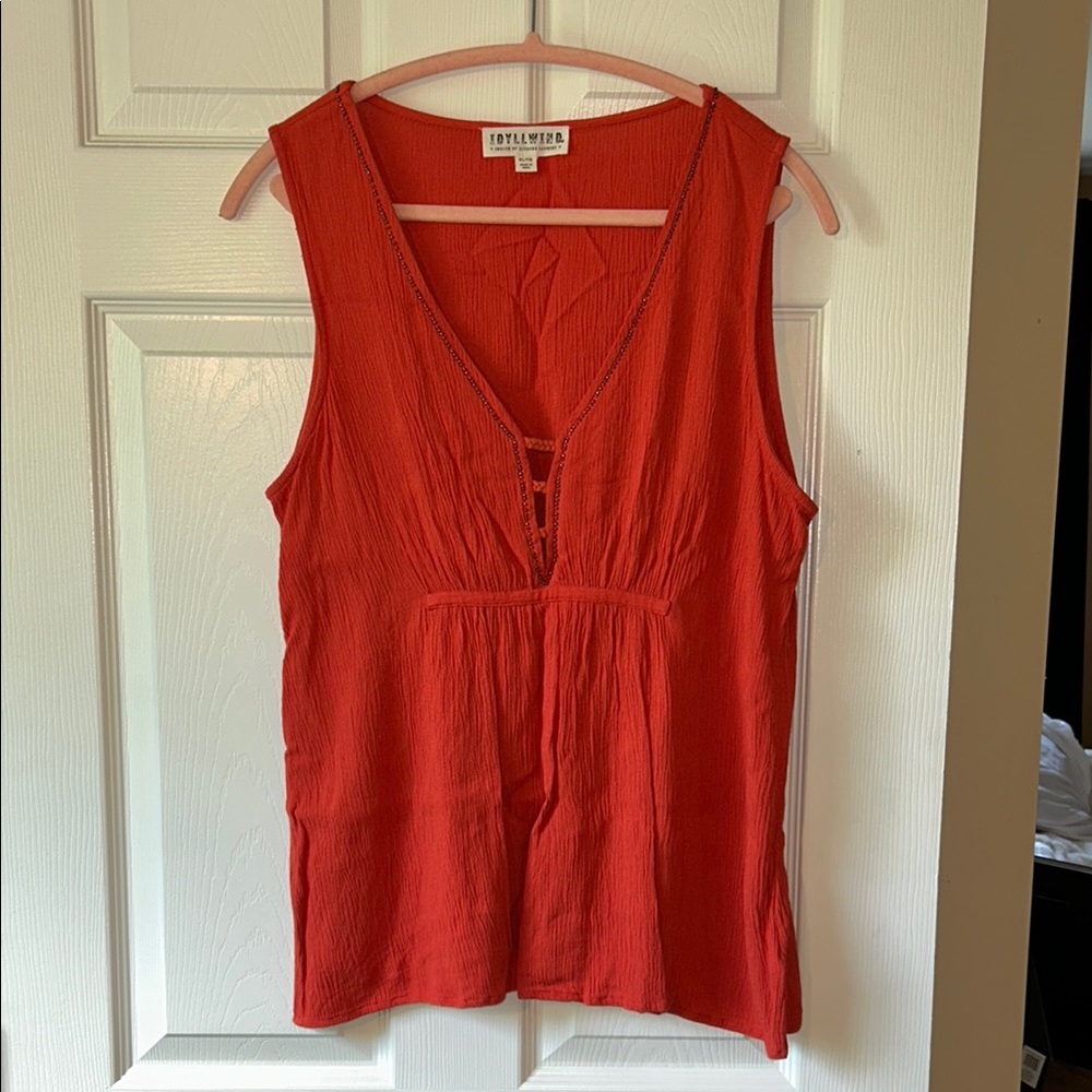 Idyllwind orange beaded detailed Tank Top